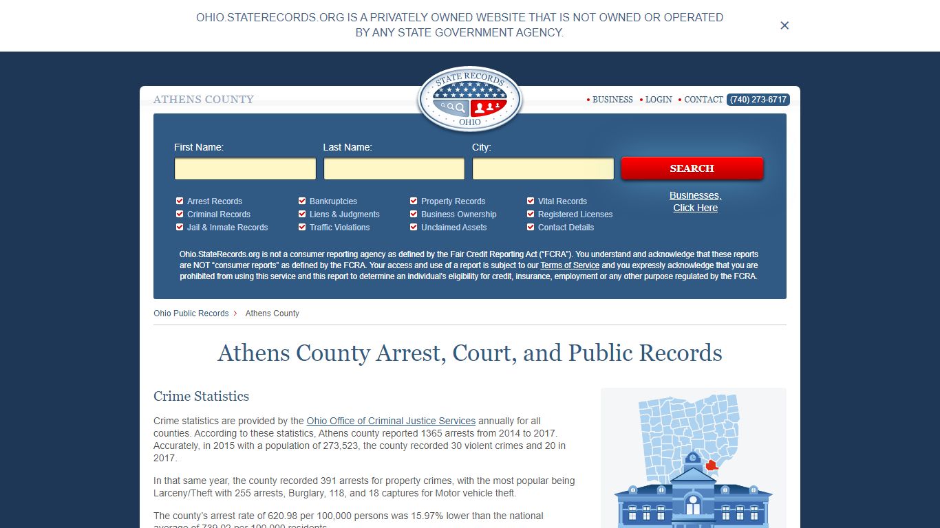 Athens County Arrest, Court, and Public Records