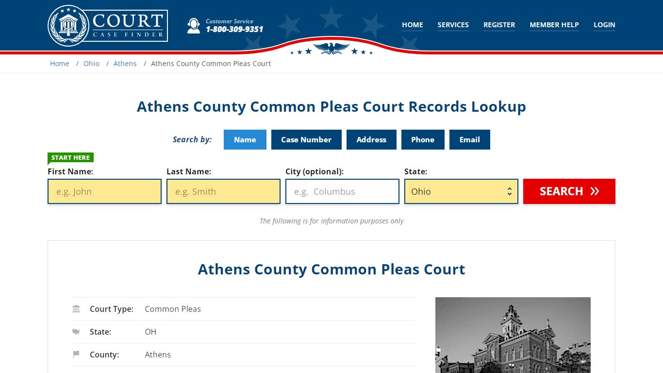 Athens County Common Pleas Court Records Lookup